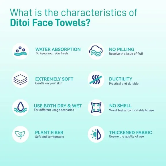 Hypoallergenic 10"x12" Disposable Face Towels - Perfect for Travel & Daily Use - Picture 6 of 9